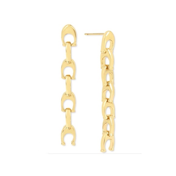 Coach ‘C’ linear chain earrings - Picture 1 of 5